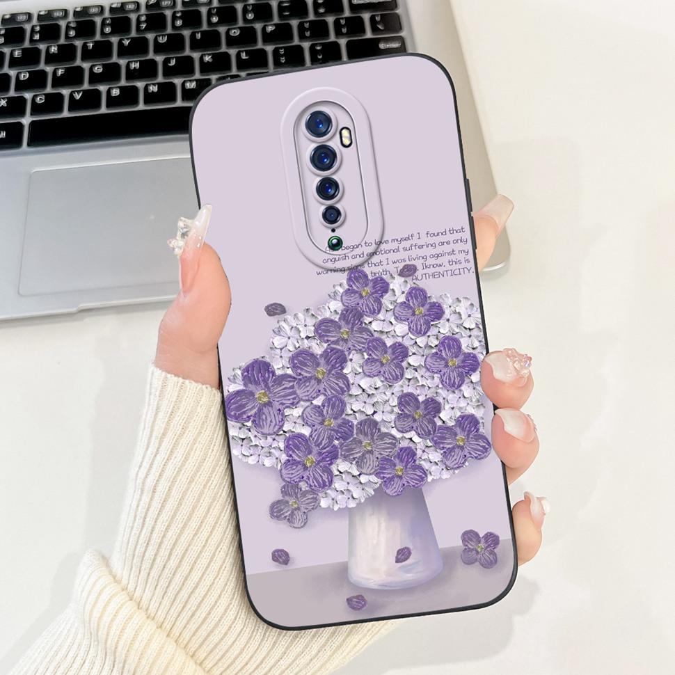 For Oppo Reno 2 2F Case Cute Rabbit Painted Cover Soft Silicone TPU Phone Cases For Oppo Reno2 F Reno 2F Back Cover Funda