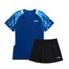Li Ning Badminton Series Quick-Dry Breathable Badminton Training Competition Short Sleeve Skirt Set Unisex Activewear White AATV078-3