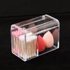 Staubdichte Aufbewahrungsbox für Make-up-Wattepads, Kunststoff-Aufbewahrungsbehälter für Kosmetiktupfer mit Deckel, transparenter Wattestäbchenhalter