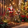 Christmas Garden Stakes Santa Claus Stake, Acrylic Yard Sign, Retro Style Outdoor Decor Reindeer Sleigh Ornament for Lawn Patio Planter Winter Accents