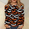 Moda Donna Casual Halloween Stampato Girocollo Manica Lunga Pullover Top