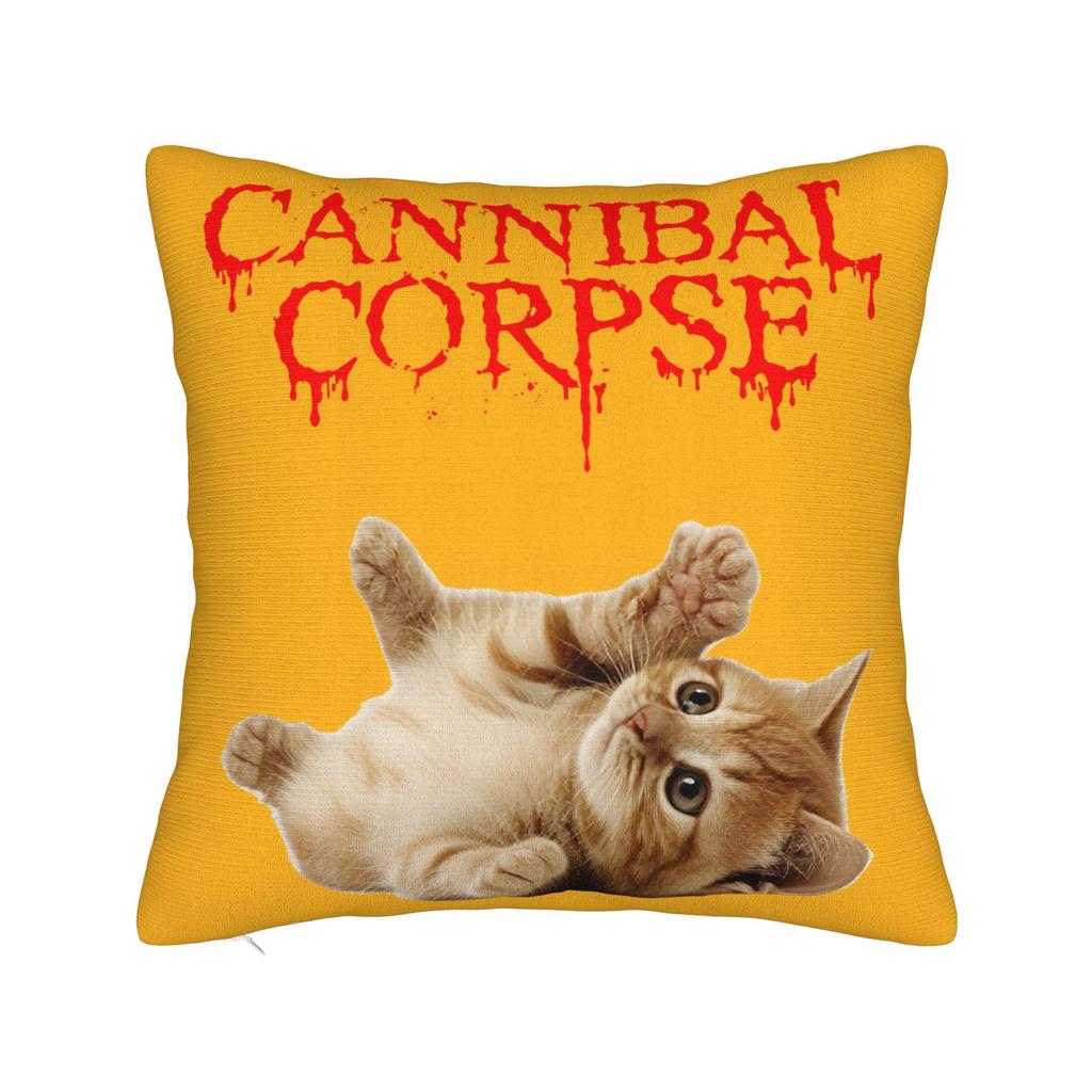Pillow Case Death Metal Band Cannibal Corpse Soft Pillow Cover For Sofa Home Decoration Retro Trendy Pillowcases