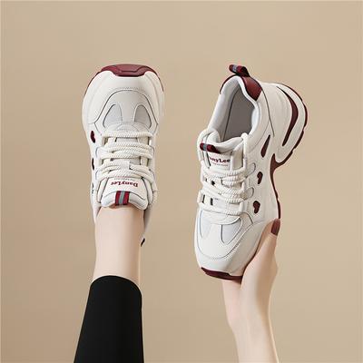 Thick-soled, High-rise and Casual Shoes for Women's New Style of Spring Women's Shoes Lightweight Soft Sole White Shoes with Skirt