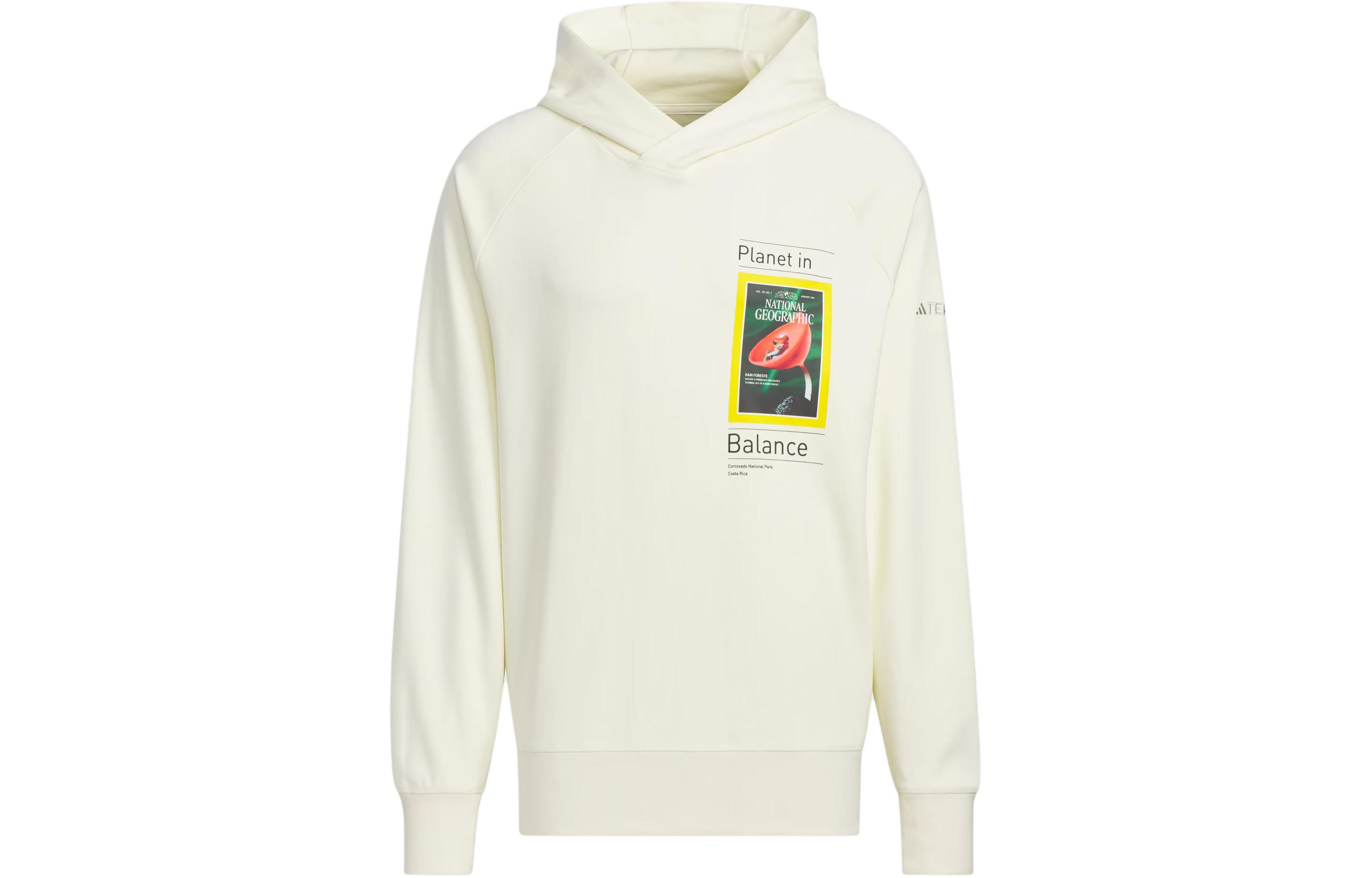 Adidas x NATIONAL GEOGRAPHIC Dwr Hoodie Sweatshirt Men s Ivory White IS9523 XS