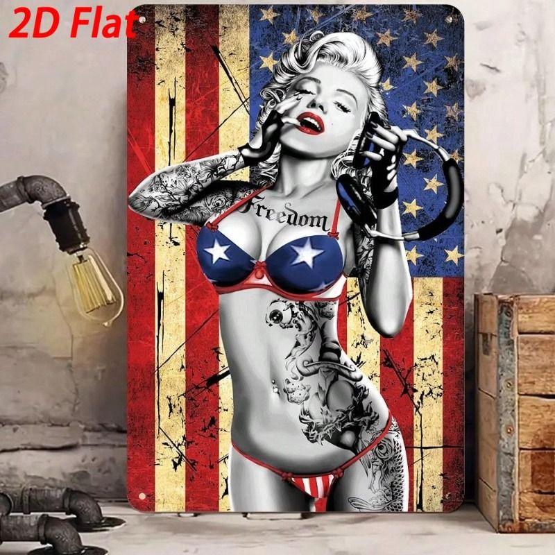 Retro Neon Metal Wall Sign Vintage Tin Plaque Home Decor Iron Art Poster