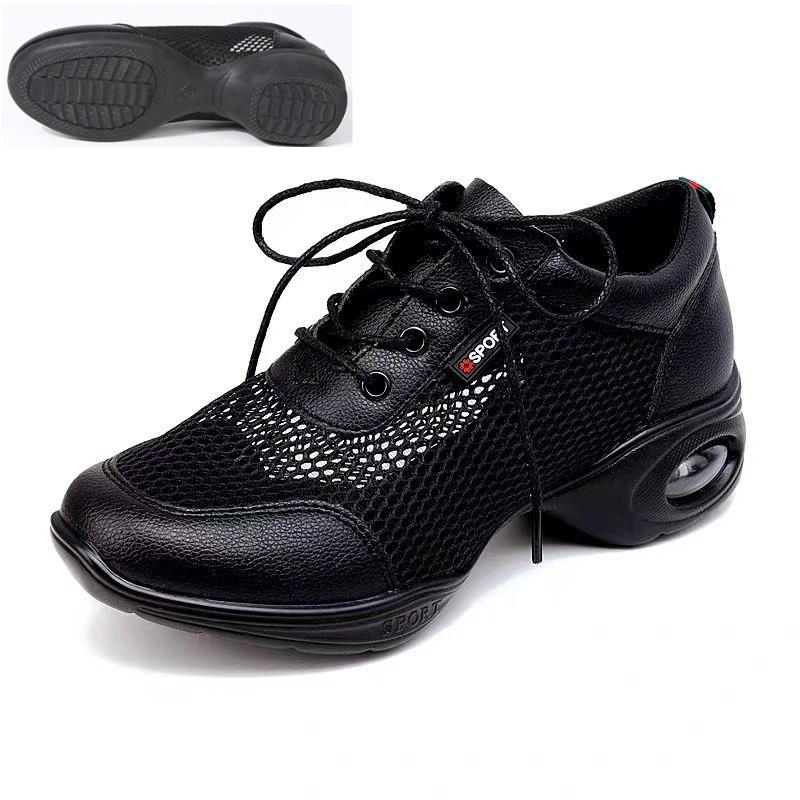 New Mesh Square Dance Shoes For Women Breathable Modern Dancing Shoes Anti Slip Warm Height Increasing Jazz Commuting Shoes