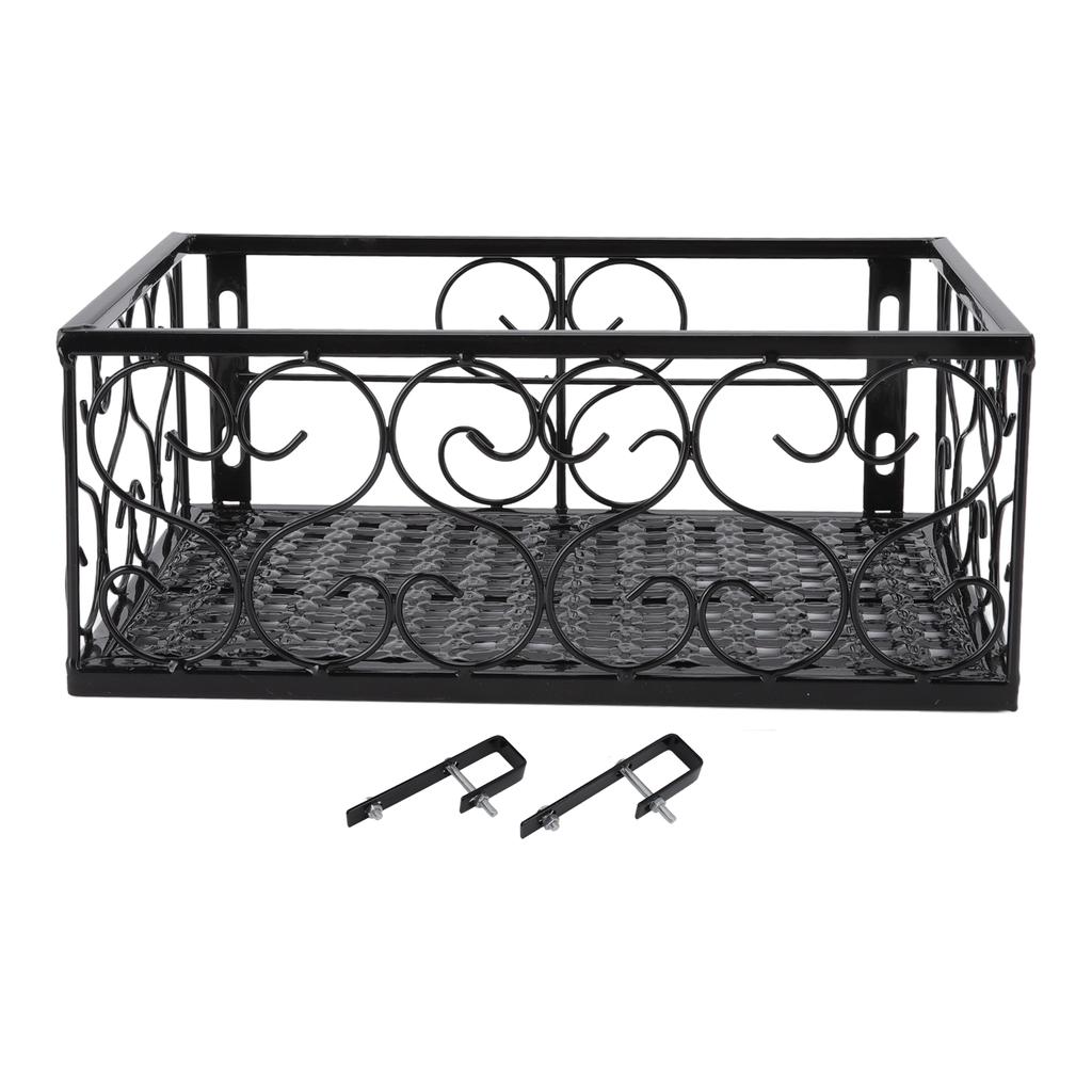 Balcony Flower Pot Stand Thickened Iron Decorative Patio Railing Shelf With Retainers for Windowsill