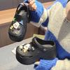 New hole shoes women's summer high heels wear thick soles non-slip beach bag head drag sandals women