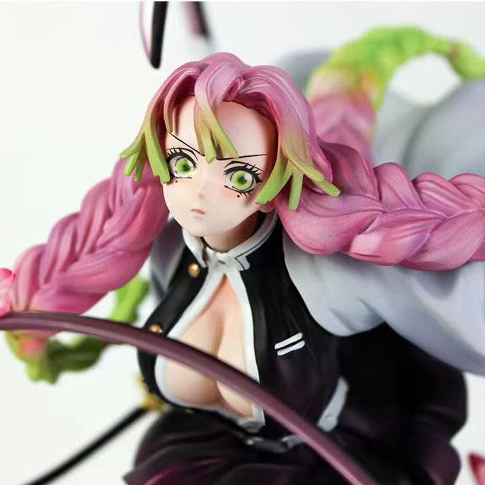 22cm Anime Demon Slayer Battle Kanroji Mitsuri Figure Doll Statue Model Gk Collection Desktop Decoration Toys Gifts