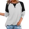 New Autumn And Winter Women's Clothing Stitching Long Sleeve Round Neck Pullover Top Women's Style
