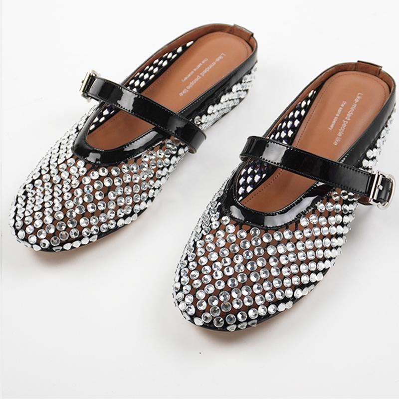Fashion 2024 New Summer Slippers Round Toe Fashion Hollow Out Sandals Shoes for Women Zapatos De Mujer Ladies Shoes Mesh Mules