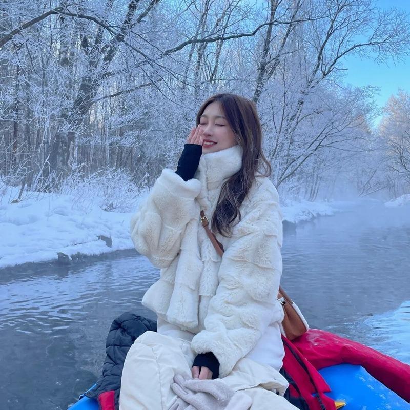 Winter New Imitation Mink Velvet Fur Coat Women's Lamb Wool Stand-up Collar Imitation Lazy Rabbit Hair Short Coat Tide