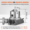 Rotary Table for Milling Machines, 100 mm, Horizontal Vertical Model Precision Milling Rotary Table, with 80 mm 3-Jaw Chuck M10 T-Bolts Nuts, for
