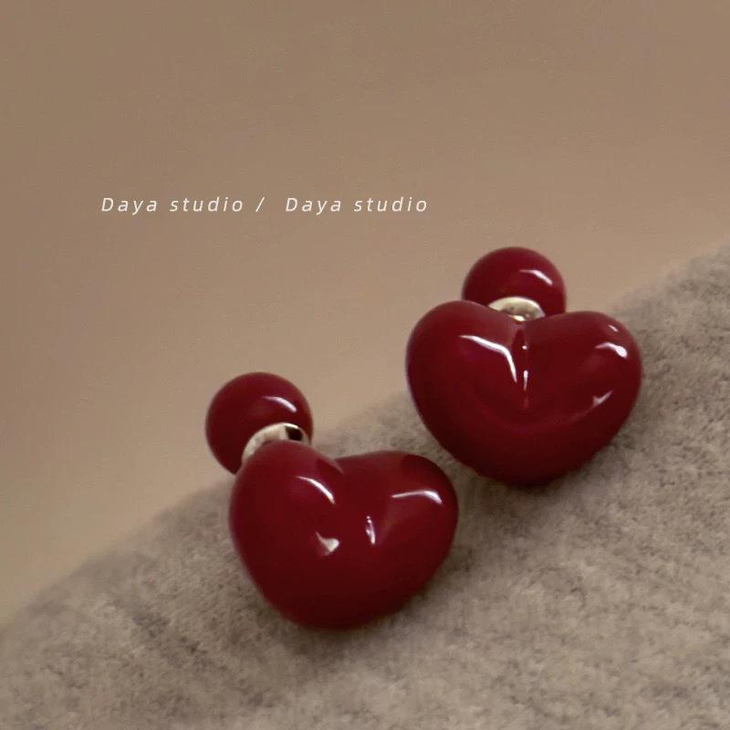 

Ретро Серьги-пусеты Красный Анкор с геометрическим цветком - Высококлассные, Модные, Универсальные для женщин