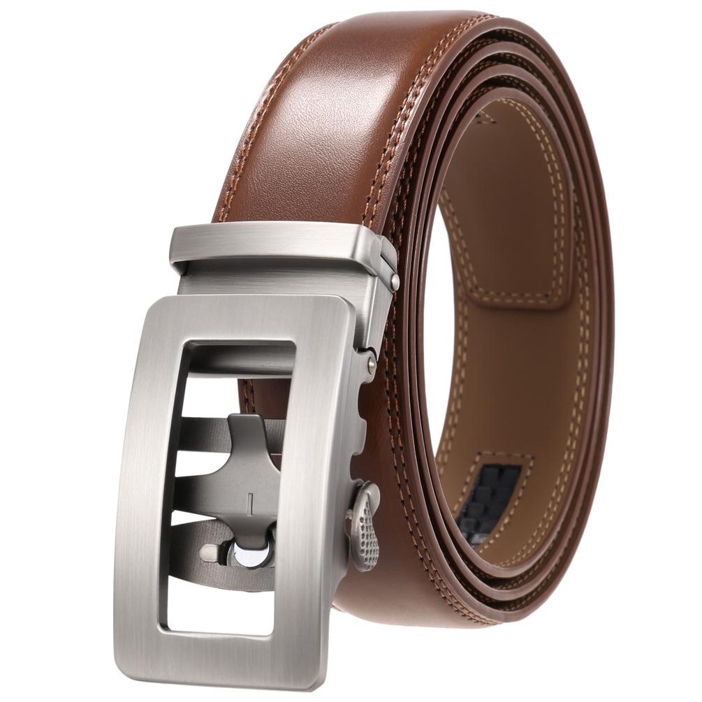 1Pcs Two-Layer Cowhide Automatic Buckle Belt, Men'S Belt, Business Belt Ly35-0838-1