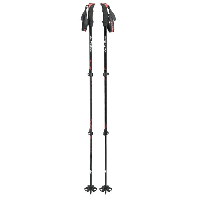 Red adjustable trekking poles - standard k02