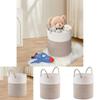 Cotton Rope Woven Dirty Clothes Basket With Handles For Laundry Room And Home Use