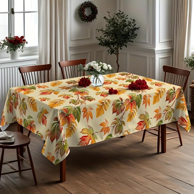 Autumn Maple Leaf Rectangle Table Cloth for Table Decor Kitchen Dining Waterproof Reusable Tablecloth for Tables Dining Room