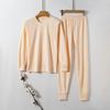 Men's and Women's Pure Cotton Long Johns Set: Warm Autumn Base Layer Knitwear for All Ages - Lightweight and Comfortable.