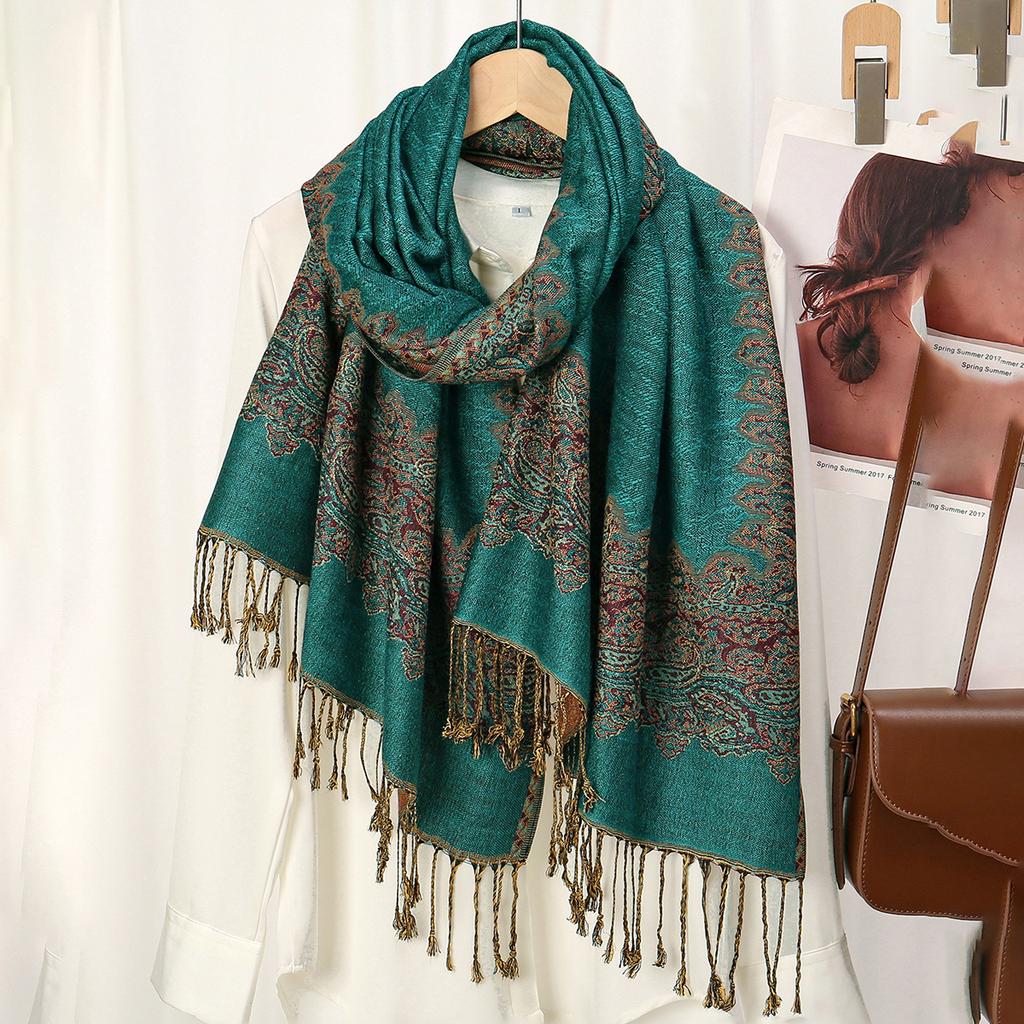 New Ethnic Style Polyester Tassel Long Scarf European and American Versatile Fashion High-quality Women's Shawl Scarf