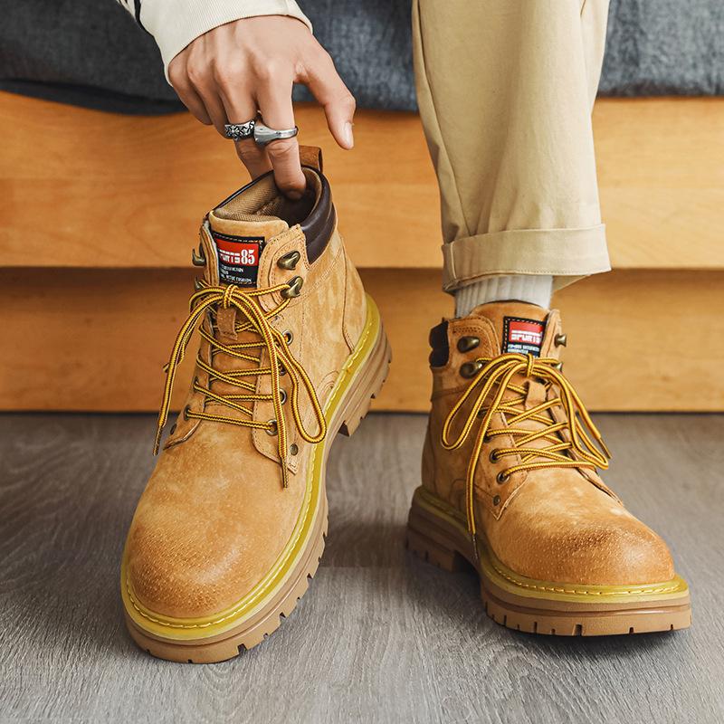 Martin Boots Herren Rhabarber Paarstiefel Herbst und Winter Britischer Stil Stiefel Herren Arbeitsstiefel 2008-J