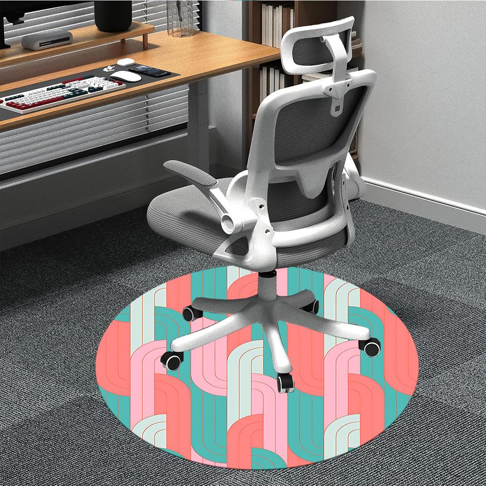 

1pc Abstract Patterns Office Round Area Rug, Indoor Mat Suitable For Office, Under Office Chairs Bedroom Living Room Home Decor, Room Deco159 80cm by 80cm