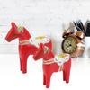 Wooden Swedish Dala Horse Handmade Hand Painted Coloring Swedish Dala Horse Statue Souvenir 1Pair Fine Carving for Decoration