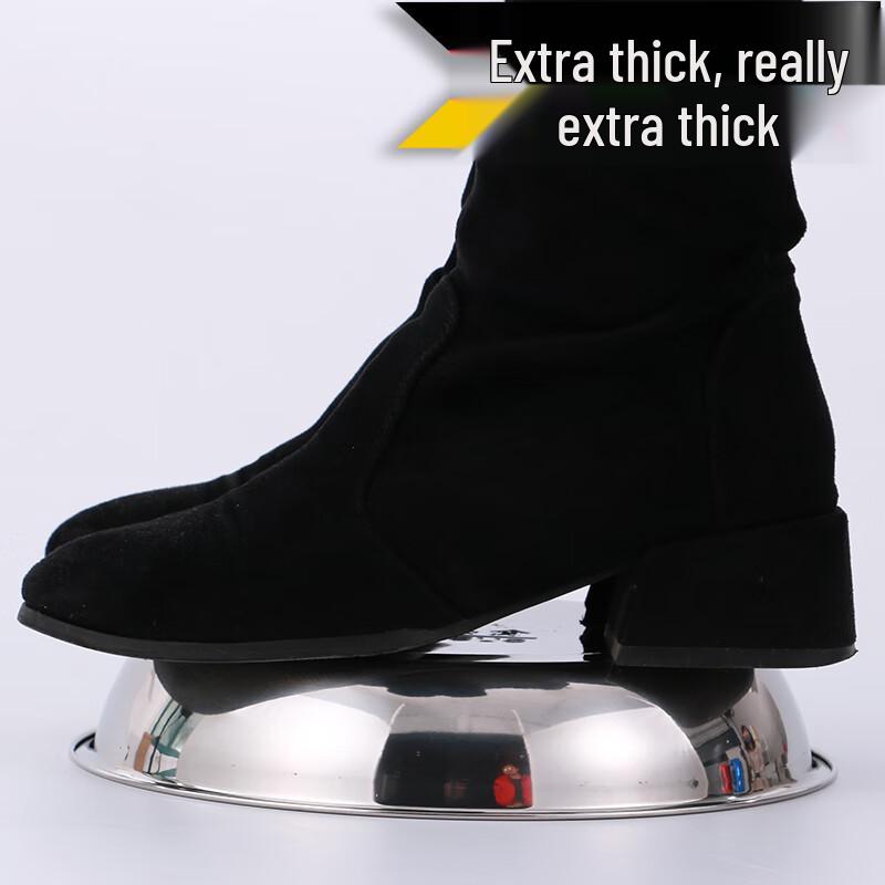 Stainless Steel Deep Round Dinner Plates - 5 Pack