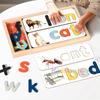Wooden Alphabet Spelling Puzzle Toy for Toddlers Montessori Educational Word Learning Matching Game For Kids Boys Girls Gift