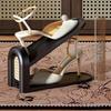 Retro-Style Rattan Double-Layer Adjustable Shoe Rack and Cabinet