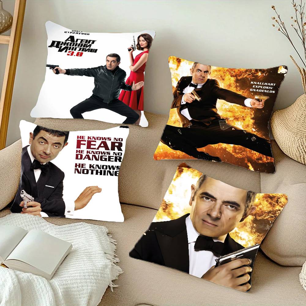 J-Johnny English Movie Pillow Case Square Pillow Bedroom Sofa Leisure Comfort Cushion Car Living Room Home Decoration