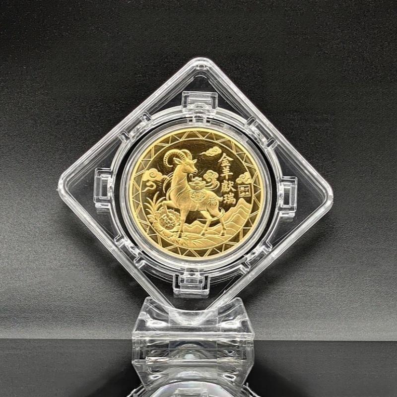 2027 Goat Year Chinese Zodiac Commemorative Coin Metal Collectible Souvenir Lucky New Year Gift for Birthday Use