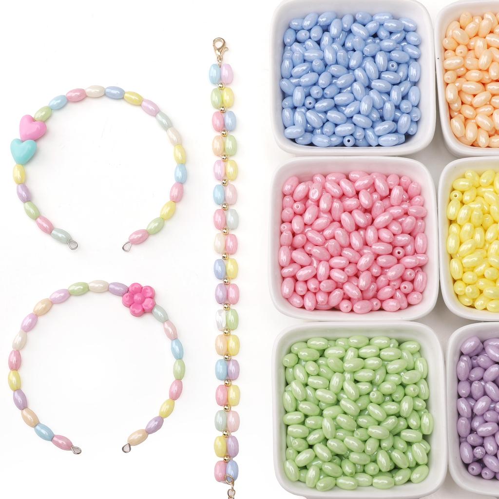 Domestic Glass Solid Color Cream Baked Paint Seed Beads for DIY 52 Pcs