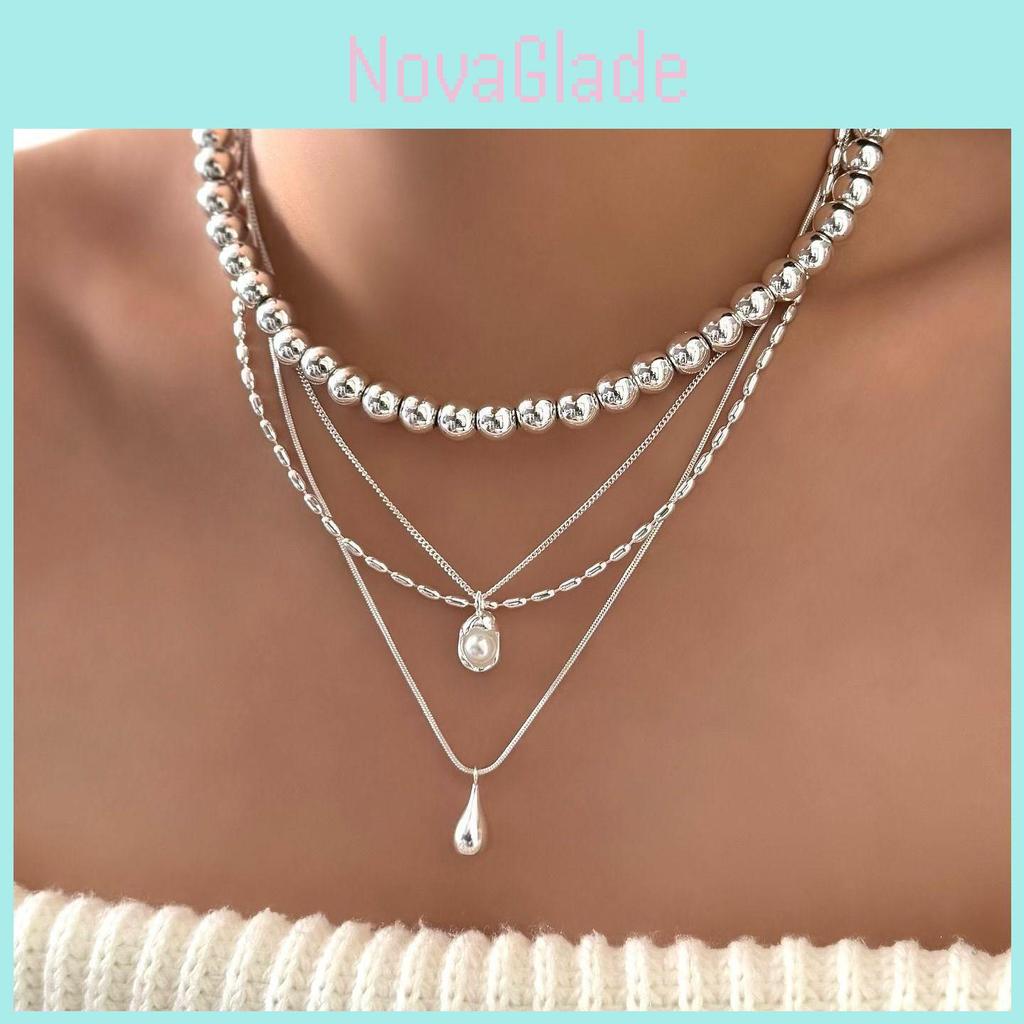 Geometric Necklace With Multilayer Design For Women And Men Fashion Jewelry