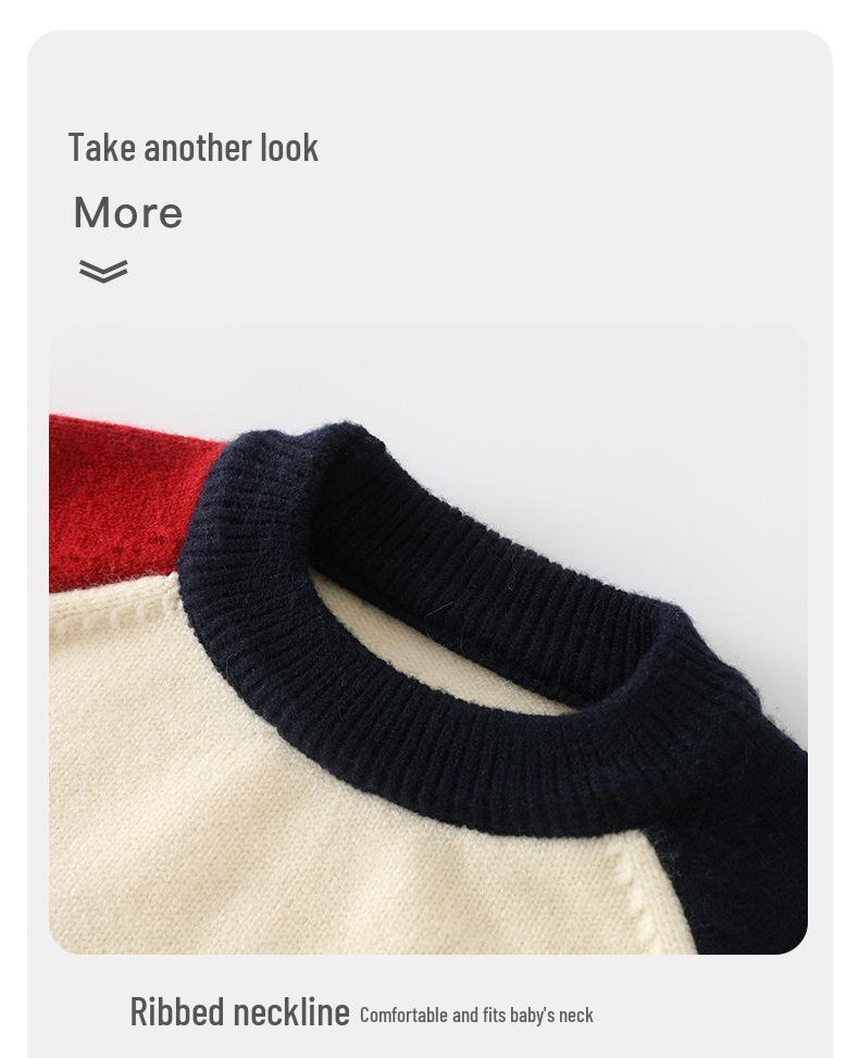 DUUDUU 2025 New Korean Style Baby Boys' Knit Sweater - Autumn/Winter Base Layer