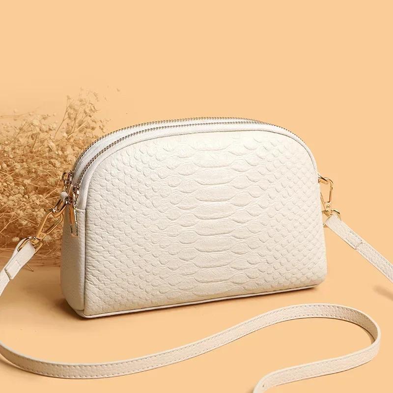 100%Genuine Leather Crossbody Sac Simple Women's Designer Messenger Bag Handbag High Quality Cow Leather Small Shoulder