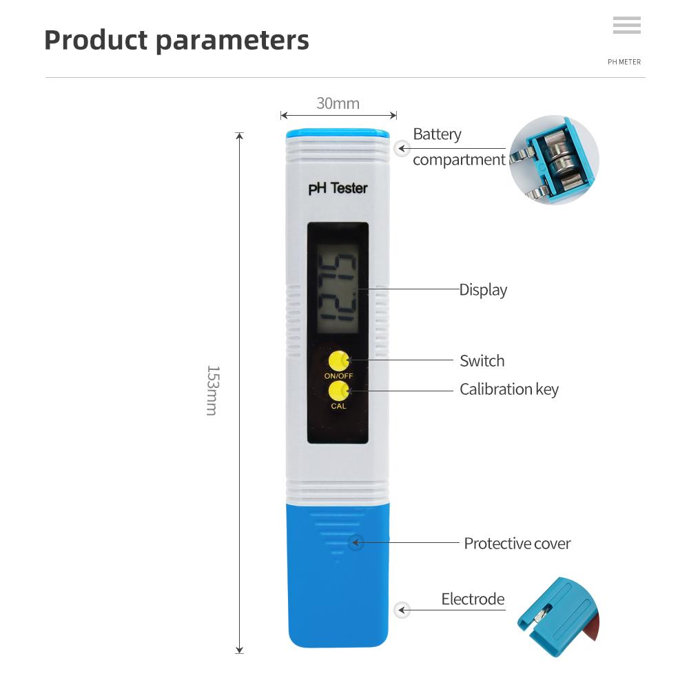 LCD Digital PH Meter Water Quality Tester High Accuracy 0.01 Aquarium Pool Water Tester Automatic Calibration