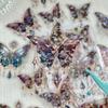 20pcs Ice Crystal Laser Butterfly Decorative PET Stickers Retro Handbook Material Scrapbooking Label Diary Journal Planner