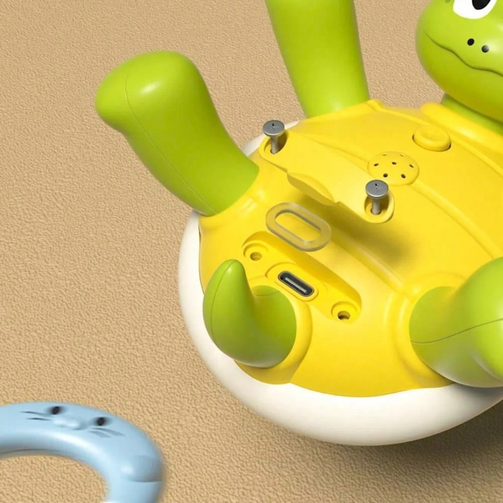 Electric Spraying Turtle Bath Toy,Rechargeable Fountain Pool Learning Set With 5 Stacking Rings,Rotating Water Jets For Toddlers 18M-6 Years,