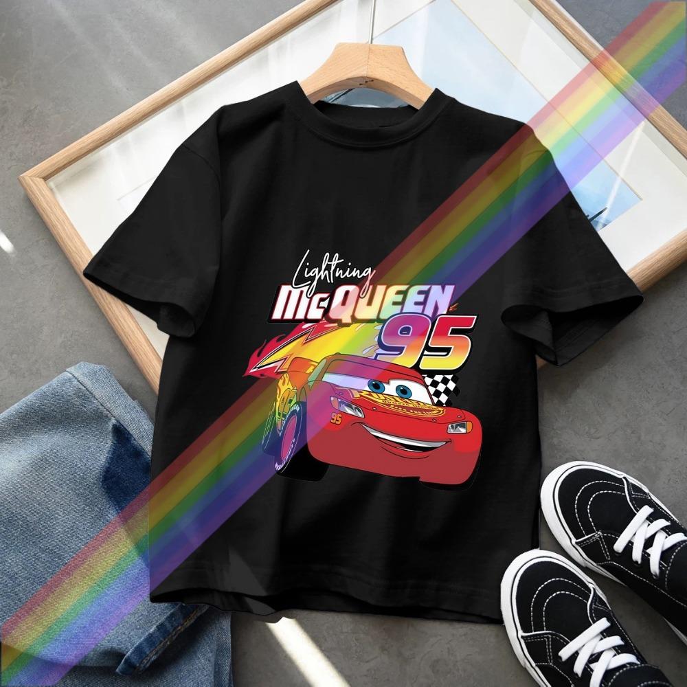 Summer 2026 Summer New Car Lightning McQueen All Matching T-shirt Clothes Around Short-sleeved Boys and Girls