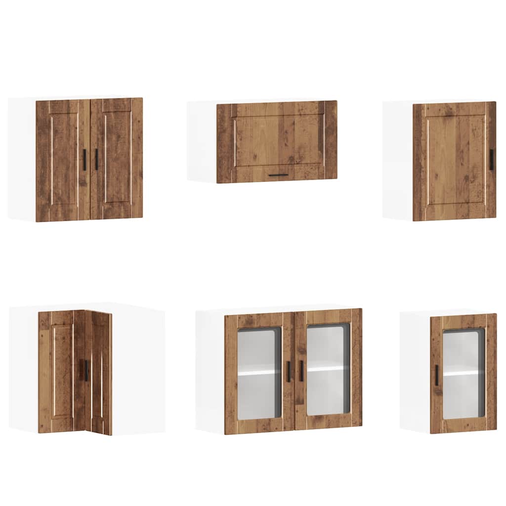 11 Piece Kitchen Cabinet Set Porto Rustic Wood Look Particleboard