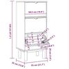 VidaXL Armoire à chaussures OTTA et 3 tiroirs Marron et blanc Bois pin 351311