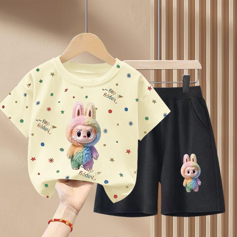 Children's Fashion Set Summer Girls' Cute Pure Cotton Set