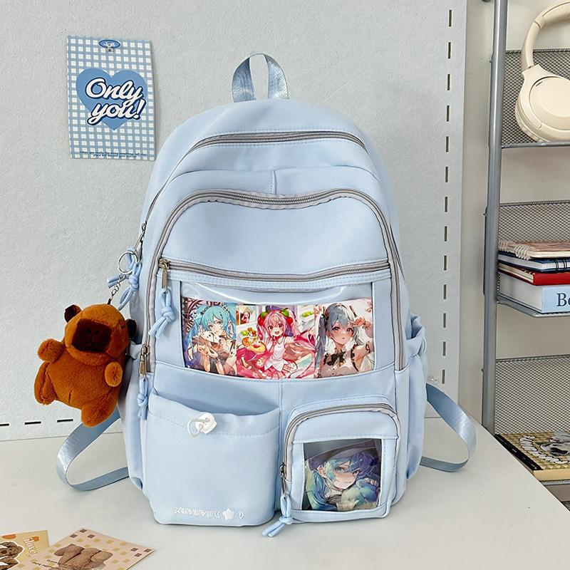 Schoolbag Japanese ins schoolbag large capacity high value fashion versatile transparent pain bag junior high school high school student backpack
