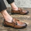 High Quality Leather Men Tassel Loafers Dress Shoes Slip On Male Shoes Casual Shoes Man Party Wedding Footwear Big Size 38-47