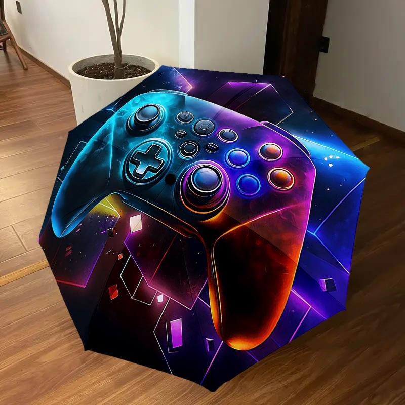 1PC Gamepad Umbrella-8-Rib Reinforced, Automatic Open, Lightweight & Durable, Fashion Accessory for Outdoor, J0402
