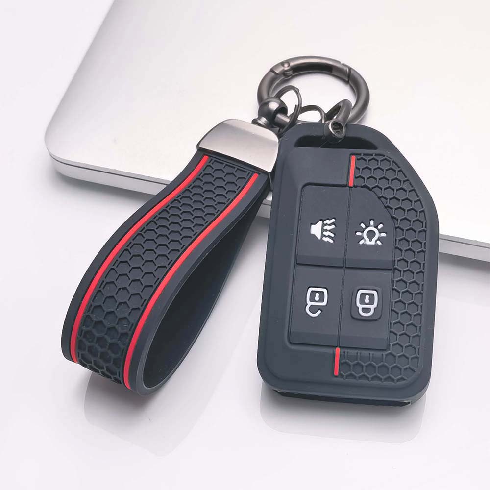Key Fob Cover for Volvo Truck with Keychain Silicone Protective Cover with keychain Scratch Resistant Shockproof Anti-Dust Durable Key Holder