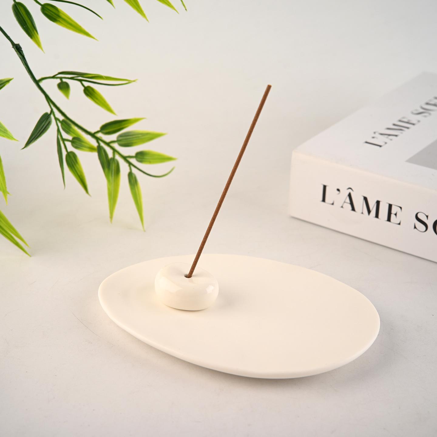 Inspired Zen White Ceramic Incense Holder: Minimalist Nordic Design for Home Use