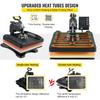 Heat Press Machine 15 x 15 Inch 8 In 1 Heat Press 1000W Sublimation Machine 360° Rotation Swing Away Heat Press 8 In 1 Shirt Printing Machine