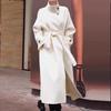 Damen Wollmischung Übergroßer Mantel 2026 Winter Elegant Schick Schwarz Beige Grau Schmal Geschnitten Kurze Länge